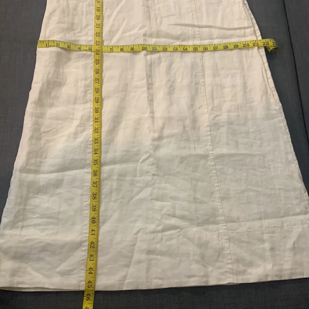 Everlane *Flaw Flax Linen Dress Off White 6 Sleeveless V-neckline Midi Travel